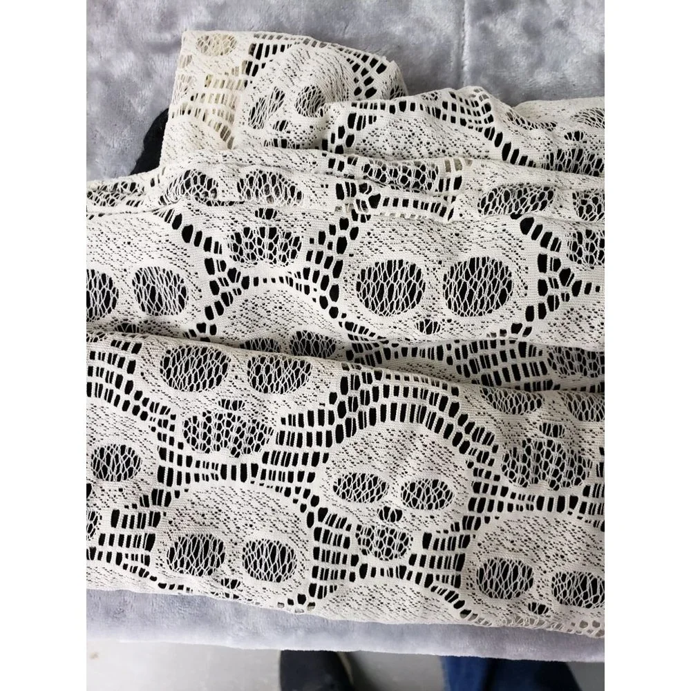 Charlotte Russe Skull Black cream lace infinity‎ scarf